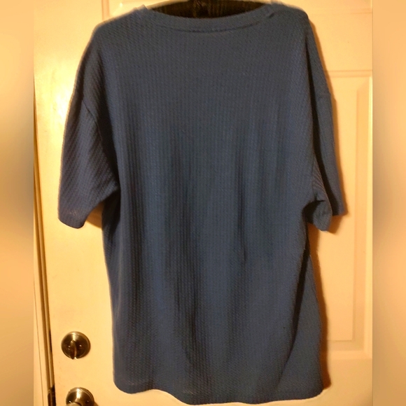 ◾🌀◾NWOT Men's Mallard Azure Cornflower Dusty Blue Solid Waffle T-Shirt - 2XL - Picture 9 of 12